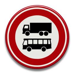 Verkeersbord RVV - C07b Gesloten voor autobussen en vrachtauto's